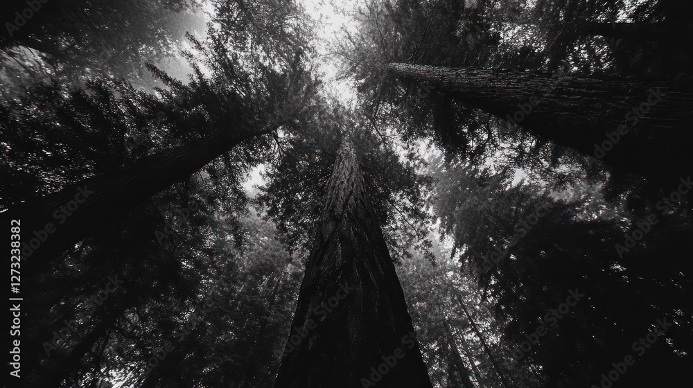 Poster low angle view of tall trees reaching into the sky