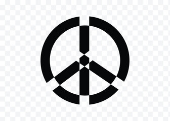 Glitch distorted symbol . Minimal art design . Noise destroyed logo .