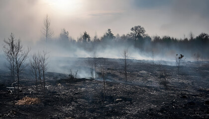 misty morning in the forest