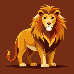Majestic Lion Illustration Wildlife Art Digital Design Vibrant Colors Creative Perspective Animal Representation