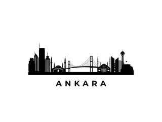 Naklejka premium Vector Ankara skyline. Travel Ankara famous landmarks. Business and tourism concept for presentation, banner, web site.