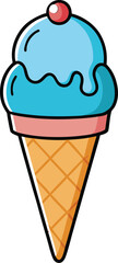 Ice cream vector illustration, colorful and creamy frozen dessert with various toppings on white background, perfect for summer, sweet treats, and dessert-themed designs.