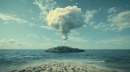 Mysterious Cloud Formation Over Tranquil Ocean