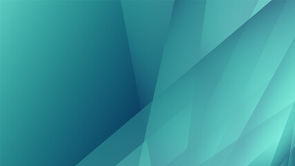 Abstract Green Gradient Geometric Background With Overlapping Layered Shapes