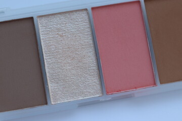 Palette of cosmetics for face makeup
