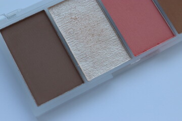 Fototapeta premium Palette of cosmetics for face makeup