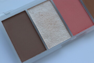 Fototapeta premium Palette of cosmetics for face makeup