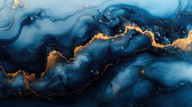 Abstract marbled art with gold streaks.  Possible use Background image for website, posters, or advertising