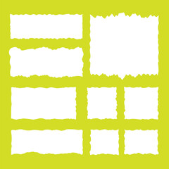Blank Torn ripper paper hand draw set vector