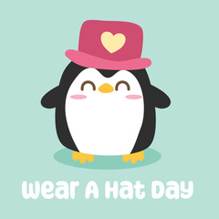 Wear a hat day vector design for celebration. Suitable for background, template, social media, poster, flyer design, flat illustration, banner, etc