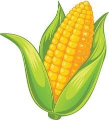 corn on a white background. Farm Crop Design