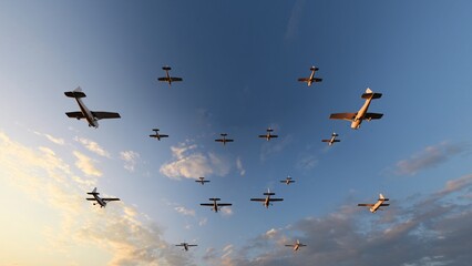 airplanes flying in the sky