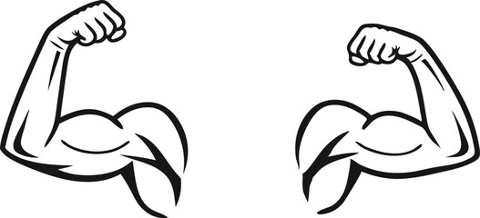 Biceps. Muscle icon. Gym logo. Vector