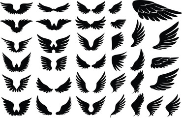 Wings logo set. Vector illustration