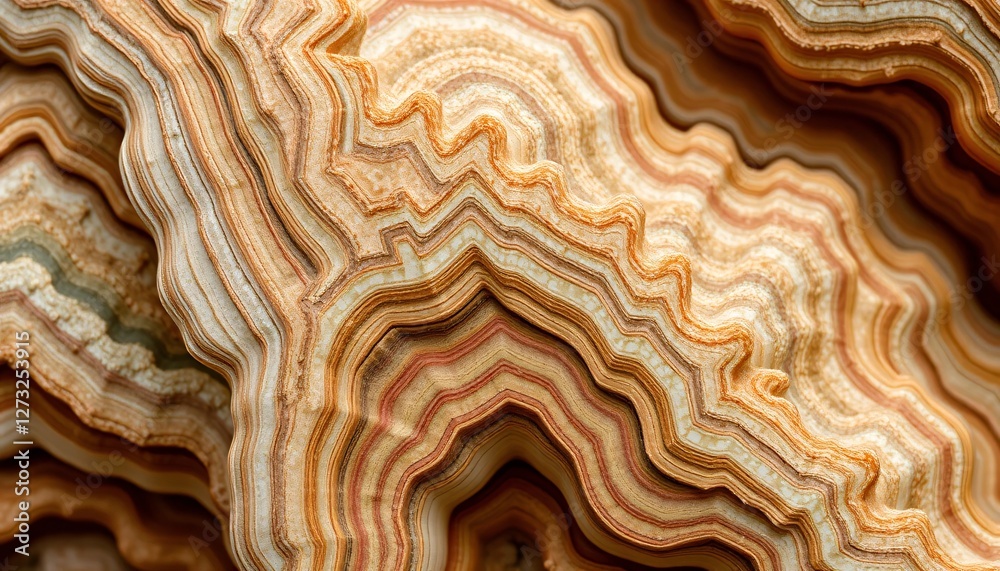Aufkleber onyx agate beauty. mineral formations create earthy abstract. striations of brown cream and red show