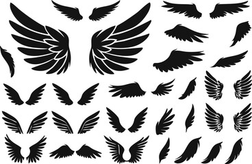 Obraz premium Wings logo set. Vector illustration