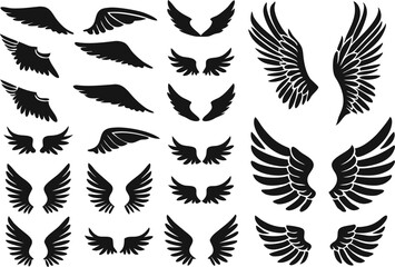 Wings logo set. Vector illustration