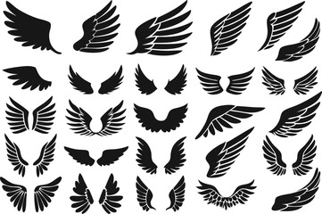 Wings logo set. Vector illustration