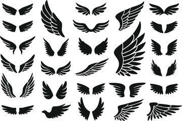 Wings logo set. Vector illustration