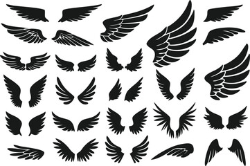 Wings logo set. Vector illustration
