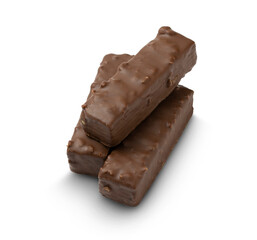 Wafers in chocolate isolated on transparent background