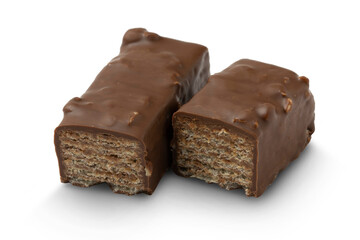 Wafer in chocolate isolated on transparent background