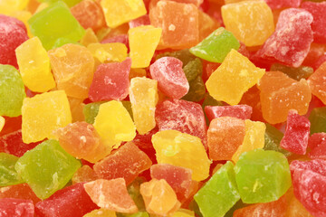 Candied fruits closeup wallpaper or background