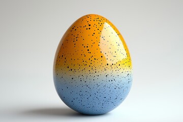 egg yellow blue on white background, easter