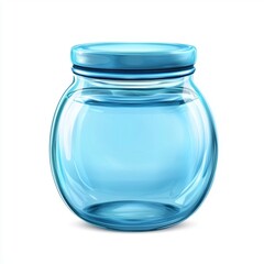 Glass jar filled with clean air isolated on white background