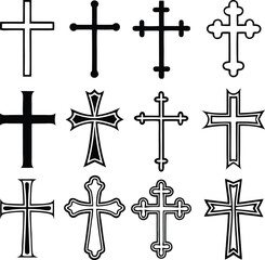 Fototapeta premium Christian cross collection.