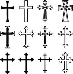 Fototapeta premium Christian cross collection.