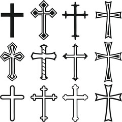 Fototapeta premium Christian cross collection.