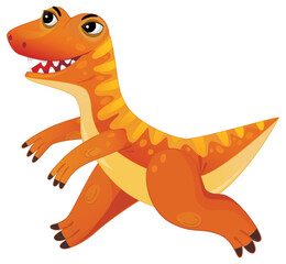 cartoon happy and funny colorful prehistoric dinosaur dino gallimimus running isolated illustration for kids