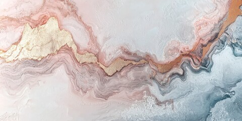 Fototapeta premium A subtle, elegant marble texture in white and rose gold hues