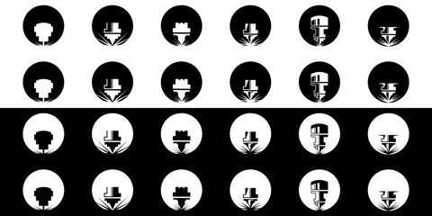 Laser Cutting logo design, laser cutting vector, vintage laser cutting
