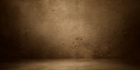 Background studio portrait backdrops brown canvas background on the wall and on the floor with a soft transition