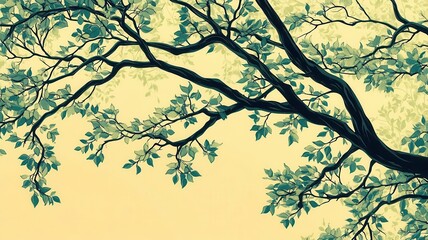 Obraz premium Snapping tree branches flat design front view nature break theme cartoon drawing vivid