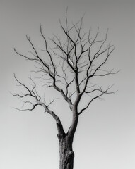 Fototapeta premium dead tree on grey background