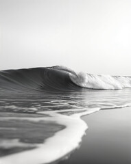 Black and White Photograph of a Crashing Ocean Wave