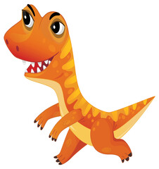 cartoon happy and funny colorful prehistoric dinosaur dino gallimimus running isolated illustration for kids