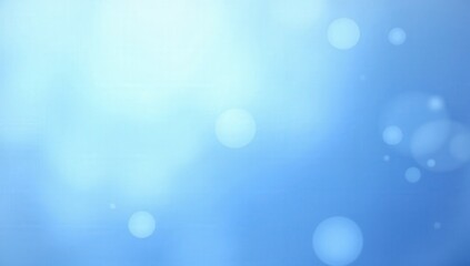 Blue abstract background with light bubbles and sun glare creating a luminous effect