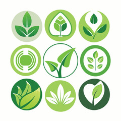 Green Thumb Collection: Elegant Eco-Friendly Gardening Icons Featuring Modern & Minimalist Plant Growth and Seedling Care
