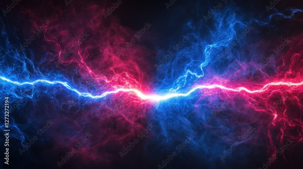 Poster clashing cosmic energy streams a vibrant display