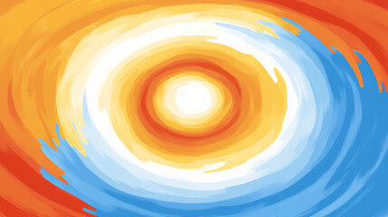 Vibrant abstract swirl of orange and blue colors