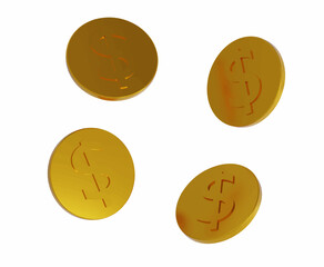 coin 3d concept financial business vector illustration