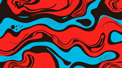 Fototapeta premium abstract pattern with red and blue swirls and curves