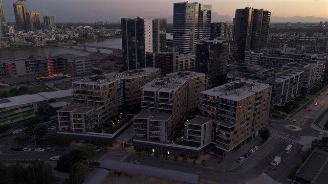 Drone Footage - Wentworth Point - Sunset 4K Clip 1