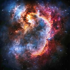 Fototapeta premium Fiery Galactic Vortex in the Universe