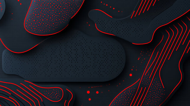 Abstract design featuring black and red shoe insoles
