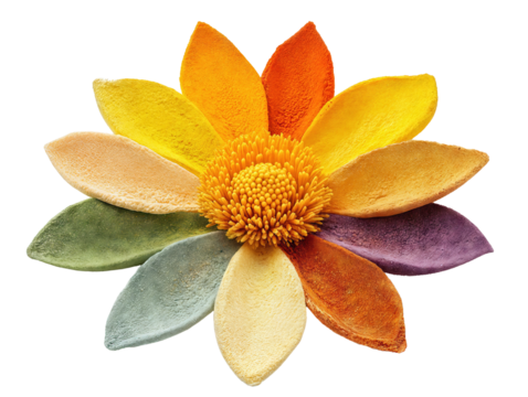 Radiant flower petals in Holi-inspired mandala pattern